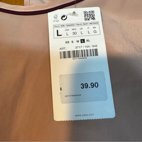 Zara Blush Top with Burgundy Accents - Picture 5 of 7